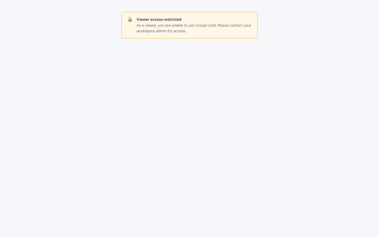 Viewer access restricted screen