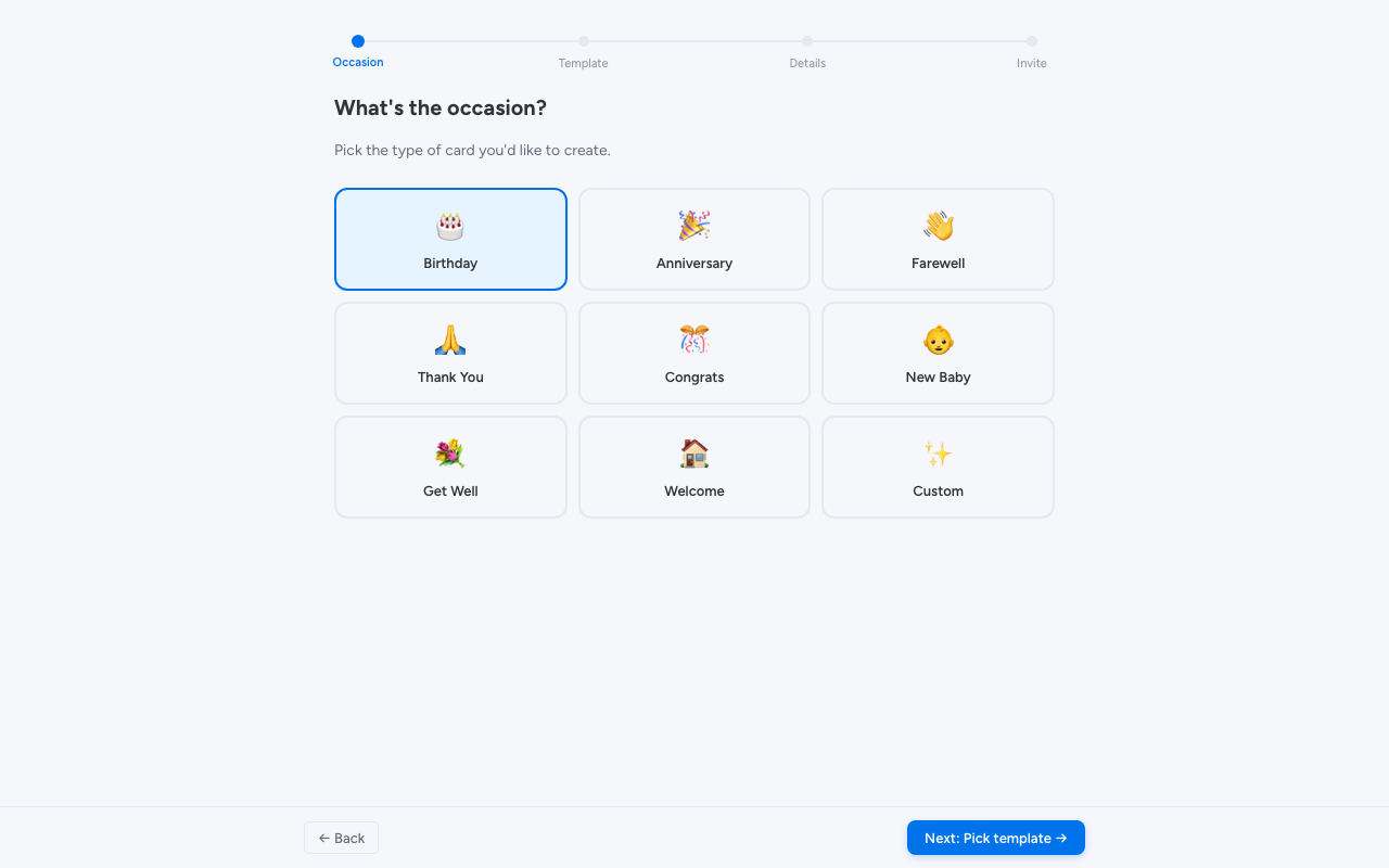 Occasion picker